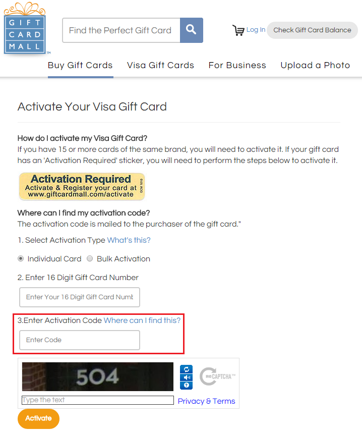 Gift Card Mall (GCM) is now Emailing Activation Codes