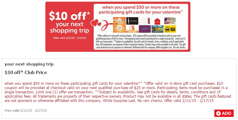 20 Off Select Gift Cards at Safeway/Vons/Pavilions