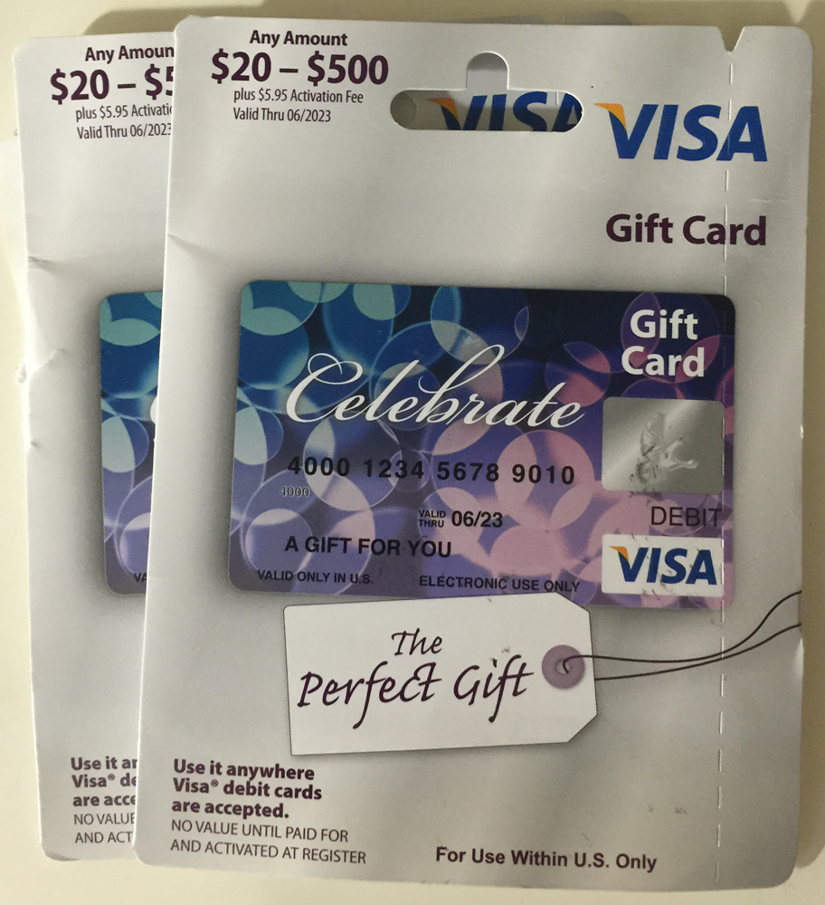 Gift cards warning  Vanilla Visa gift cards drained before