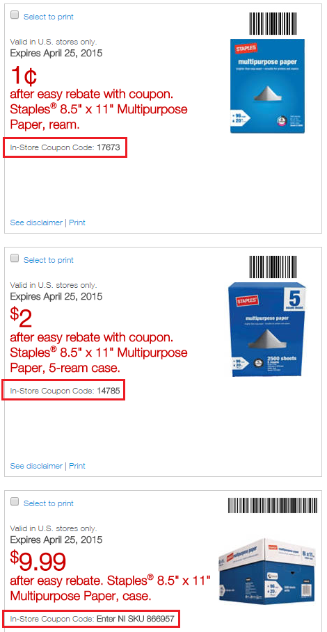 Staples Easy Rebates For Paper And Visa MasterCard Gift Cards 4 19 4 25 