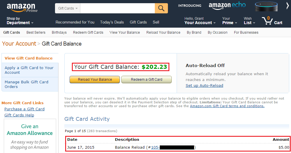 how to add amazon store card to account