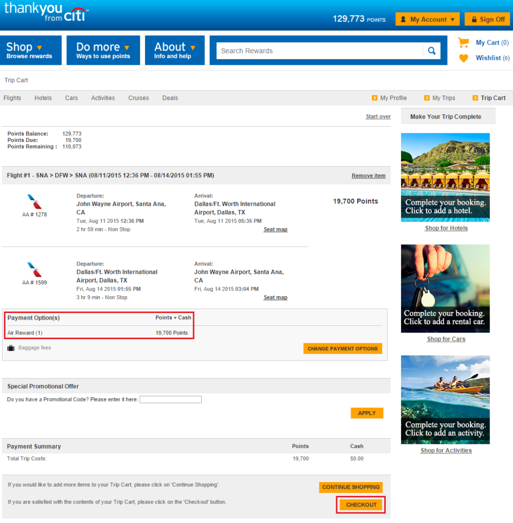 How To Book American Airlines Flights With Citi Thank You Points 1 6