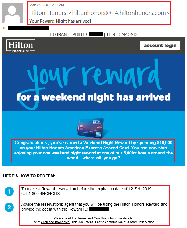 Hilton Free Weekend Night Certificates Posted from my Citi Hilton