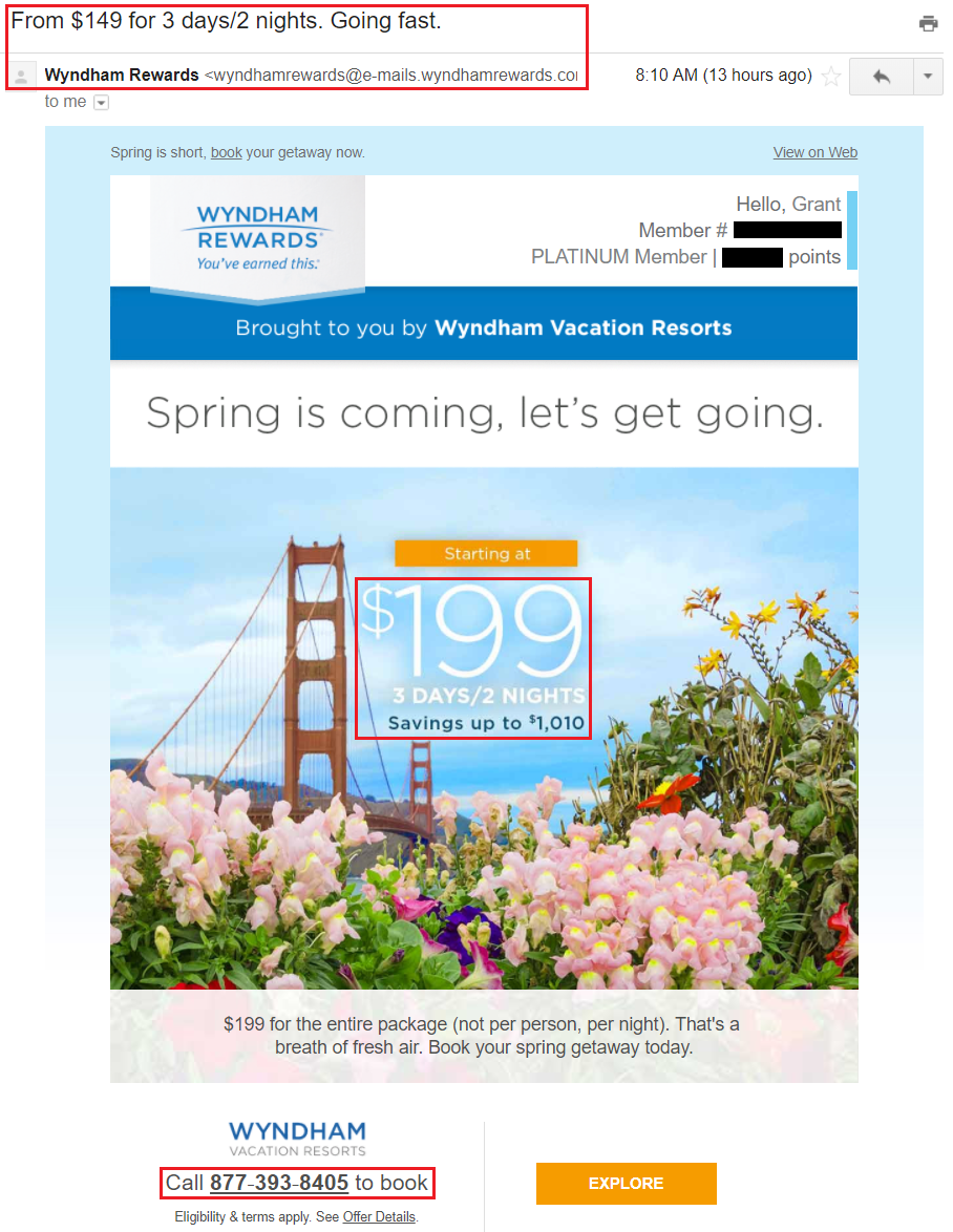 Wyndham Timeshare Presentation Vacation Package 3 Days 2 Nights