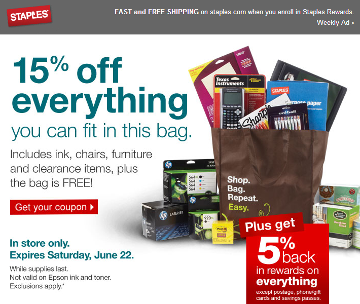 Staples 15 Bag Travel with Grant