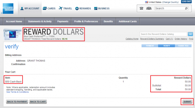 AMEX BCP Verify Info Travel With Grant