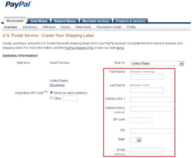 Print USPS and UPS Shipping Labels from your PayPal Account