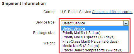 a screenshot of a mail delivery service