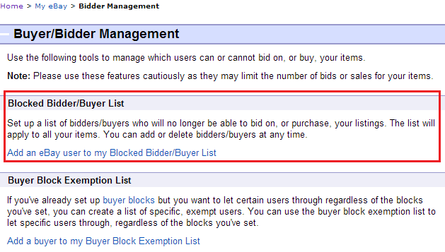 ebay block buyer