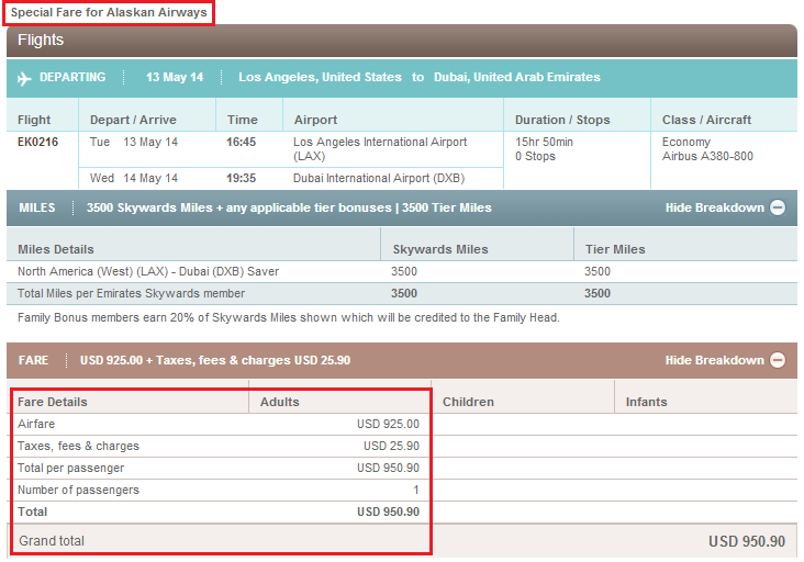 LAXDXB Emirates OW Flight AS Promo Travel with Grant