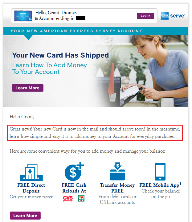 Serve Card in the Mail Travel with Grant