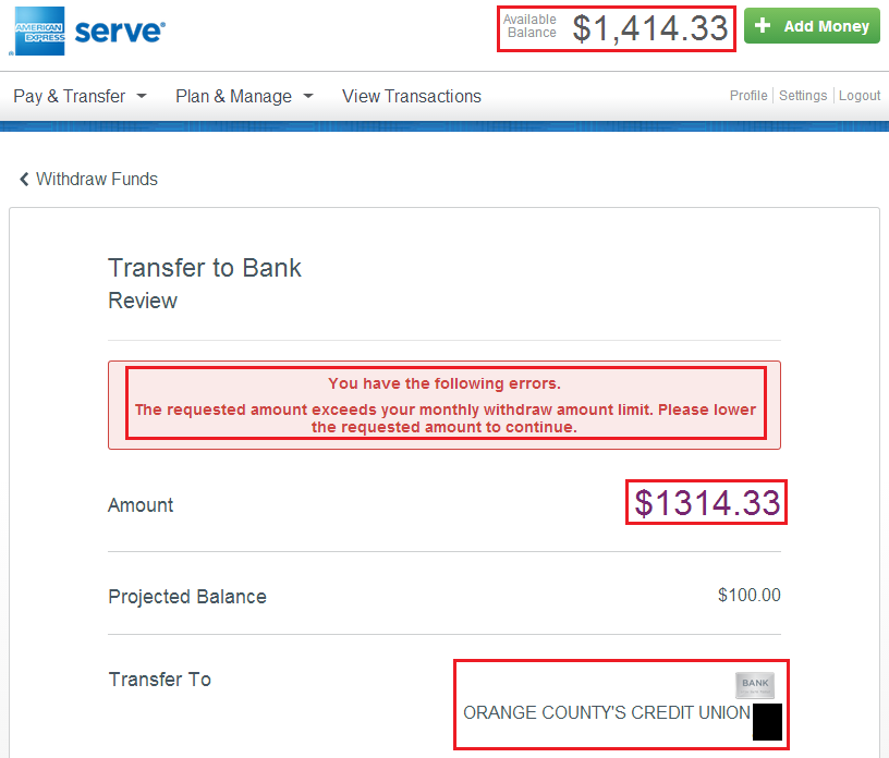 ,000 Monthly Bill Pay Limit