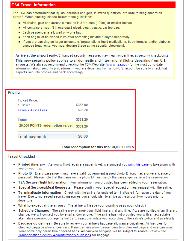 US Bank Flight Ticket Information Bottom