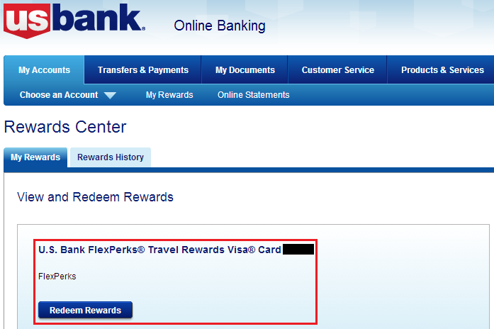 US Bank My Rewards Redeem Rewards