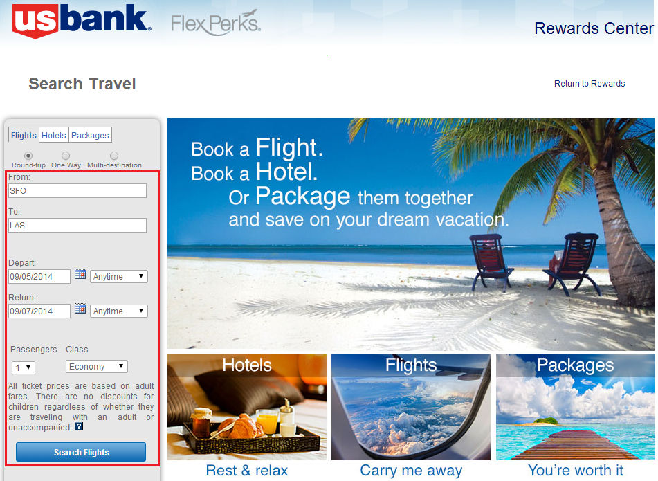 US Bank Search For Flights