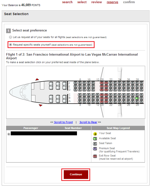 US Bank Seat Selection