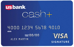 a blue credit card with white text