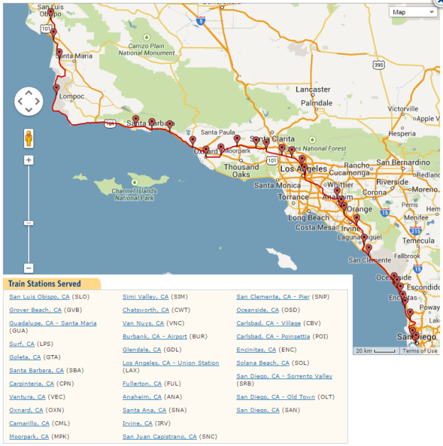 Amtrak Surfliner Route Map Calendar 2024