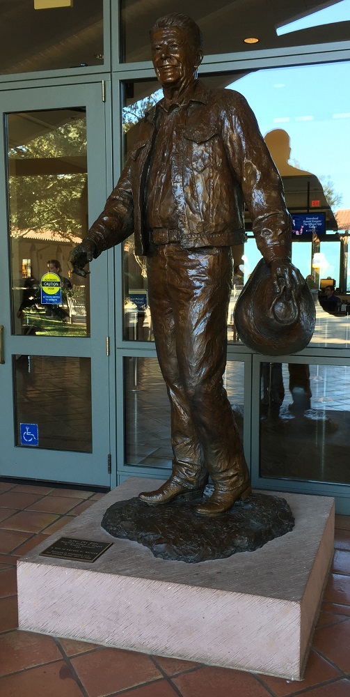 Ronald reagan museum outside statue travel with grant