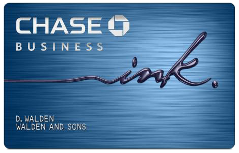 a blue card with a logo