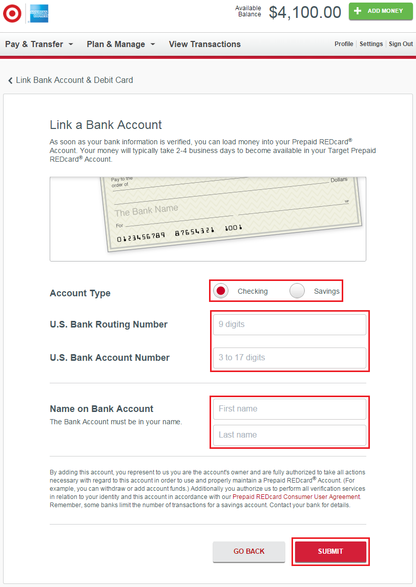 target redbird add money link bank account and debit card - Add Money To Prepaid Card With Checking Account target redbird add money link bank account and debit card - Add Money To Prepaid Card With Checking Account