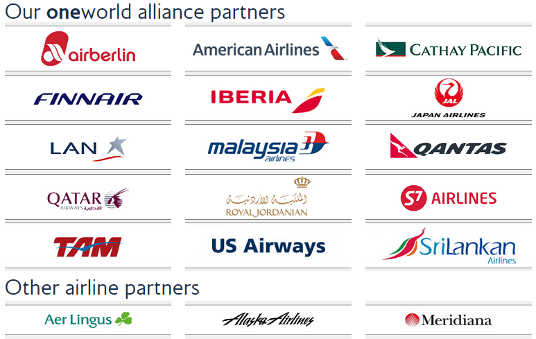 British Airways One World and Airline Partners