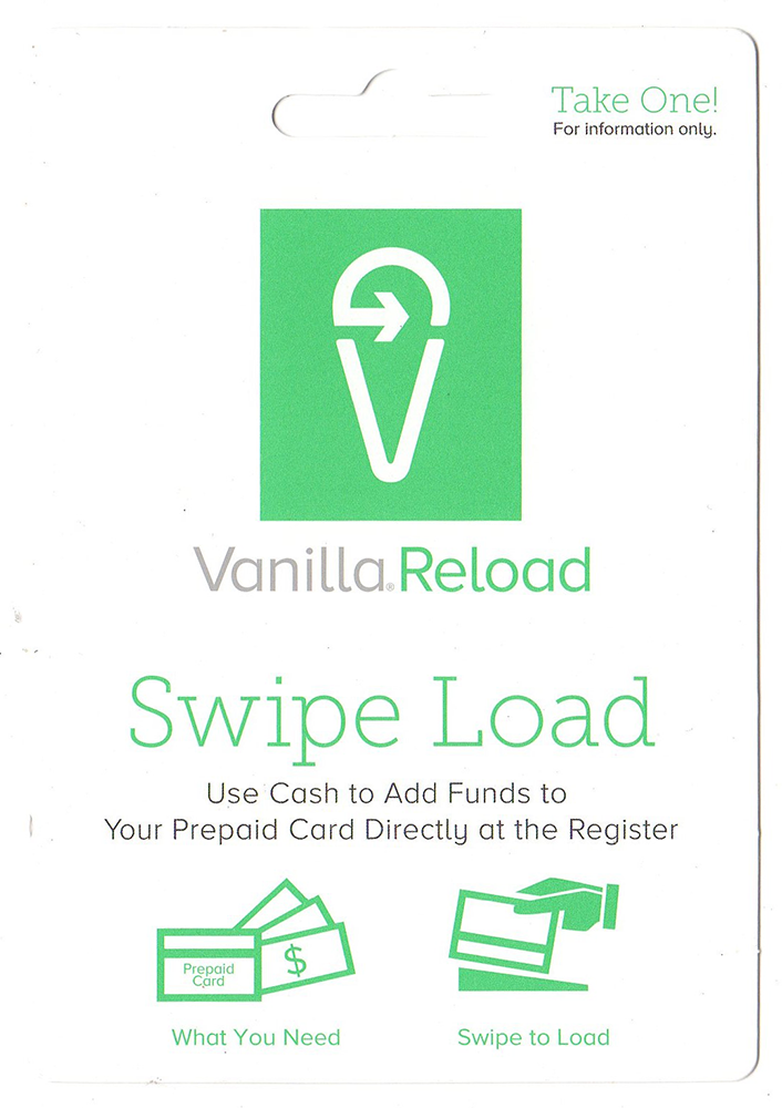 New Vanilla Reload Card Front