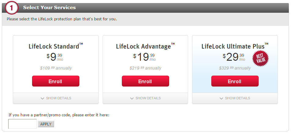 LifeLock Standard Price