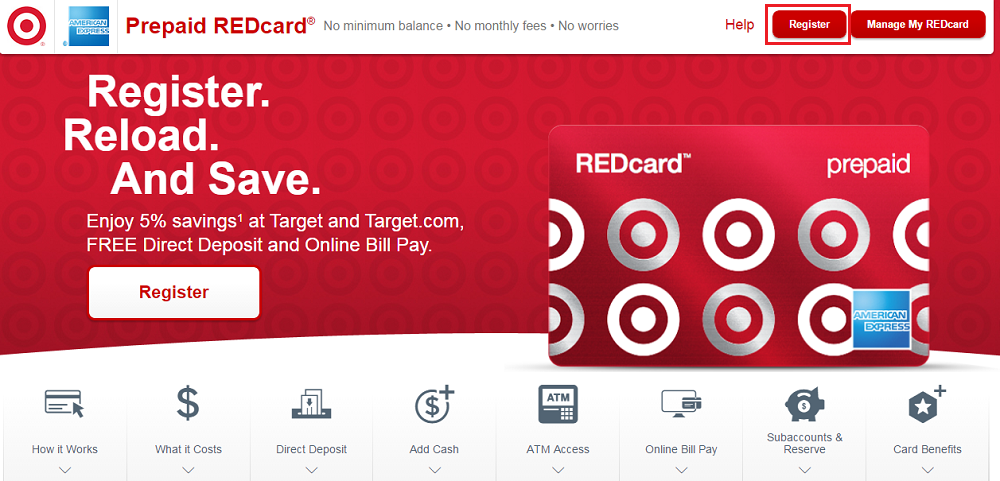 Target Redbird Home Page-Register