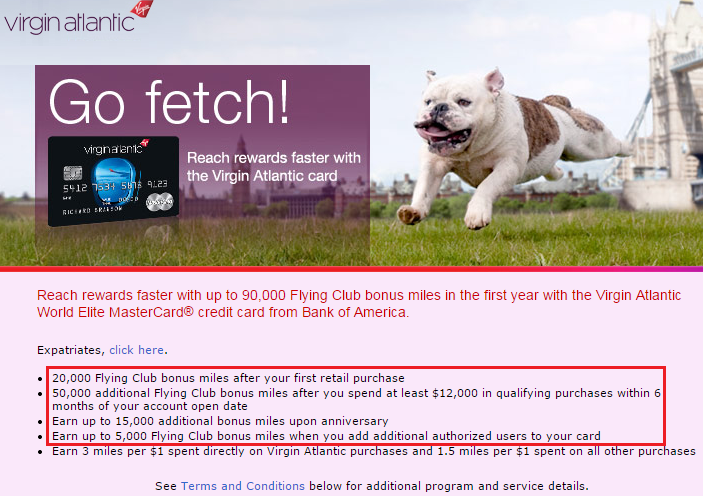 Bank of America Virgin Atlantic Offer