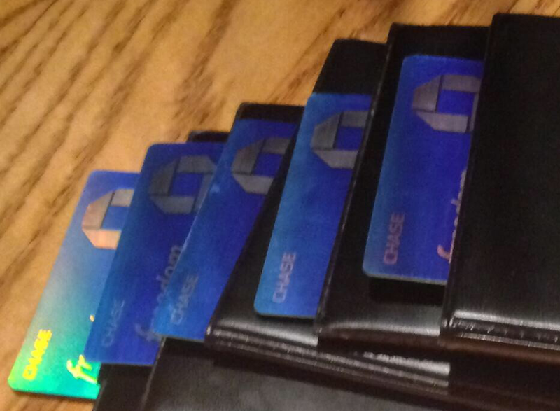 a group of credit cards in a wallet