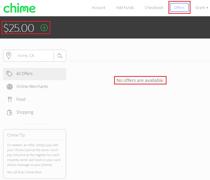Chime Card Offers Dissapear After Funding