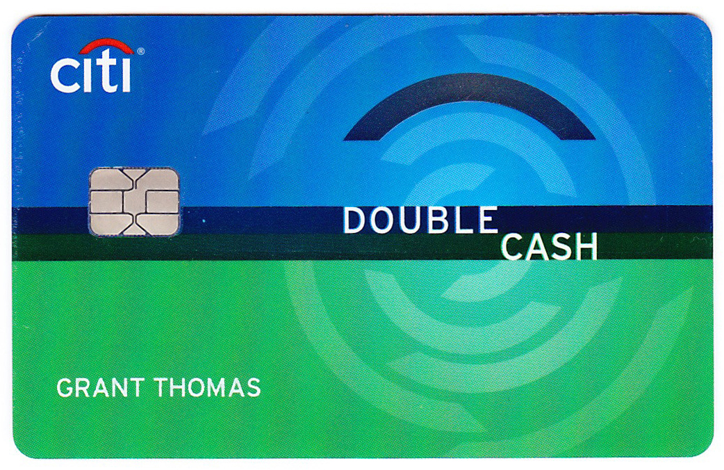 a blue and green credit card