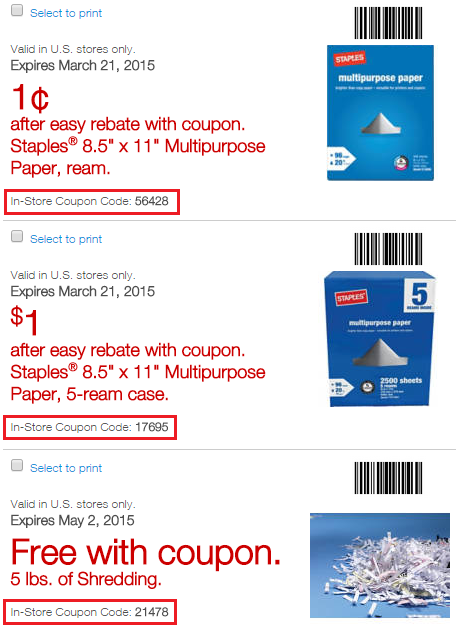 Staples Easy Rebates Paper 3-15-2015
