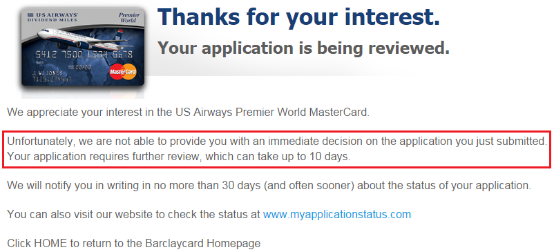US Airways Pending Status