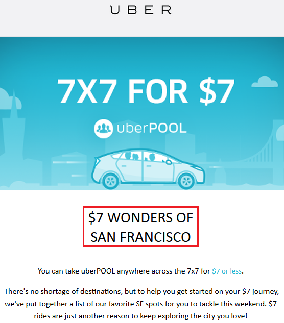 UberPool $7 San Francisco