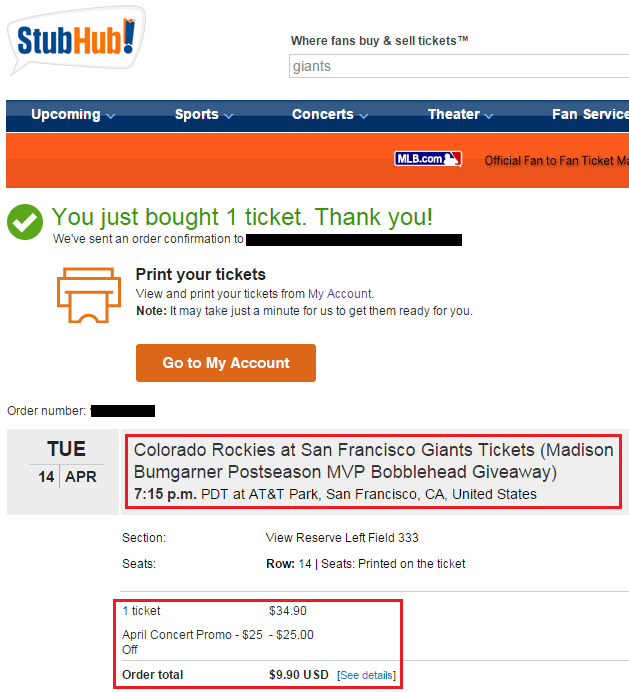 Stubhub $25 Off a $25+ Purchase (Great for MLB Opening Week)