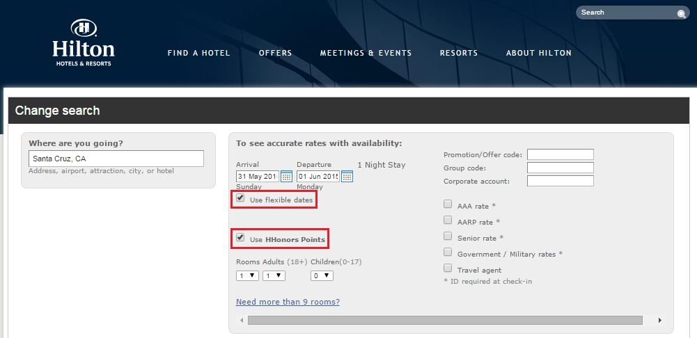 Search and Use a Hilton Free Weekend Night Certificate (Citi Credit