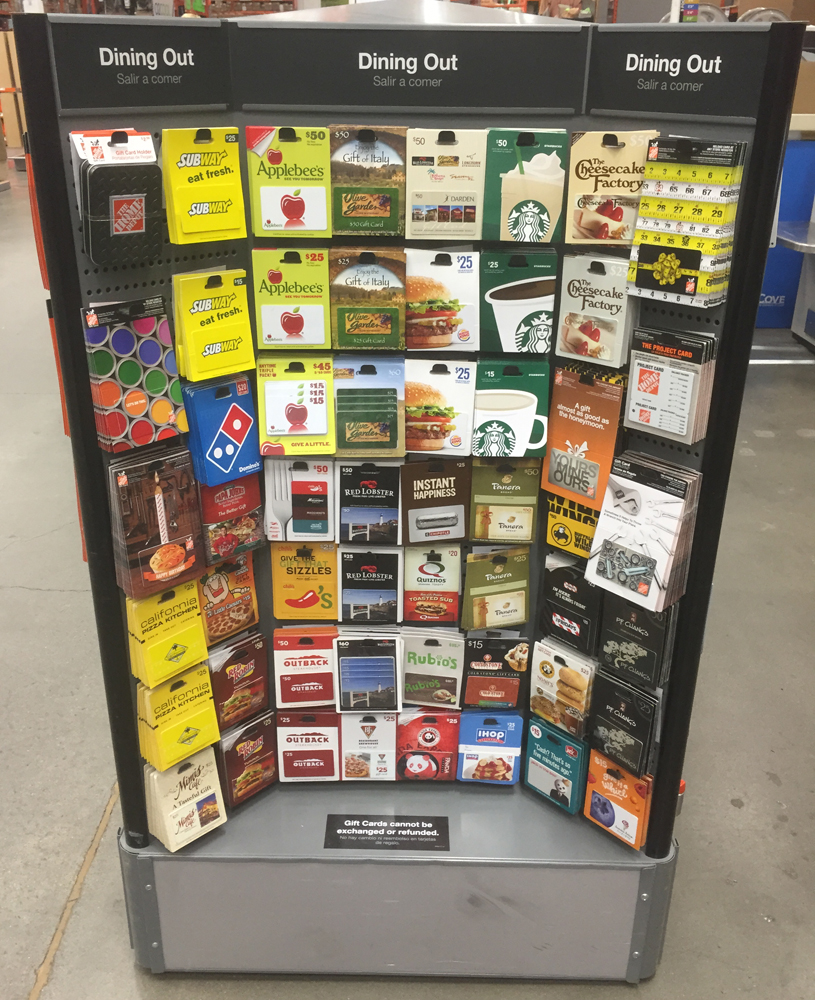 Home Depot And Whole Foods Amex Offer Gift Card Update Pics Of Gift Card Rack