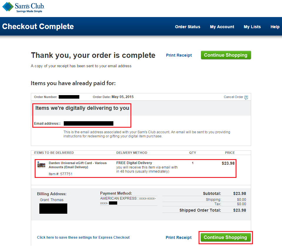 Sam s Club Membership And Complete AMEX Offer Ordering Process