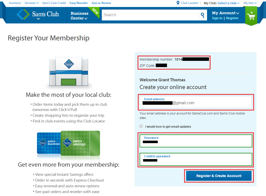 Sam's Club Membership and Complete AMEX Offer Ordering Process