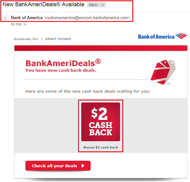 BankAmeriDeal Email