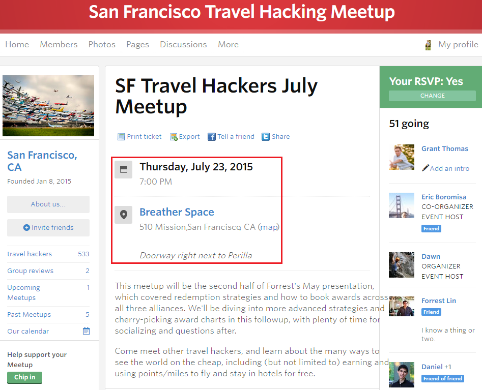 SF Travel Hacker Meetup 7-23-2015
