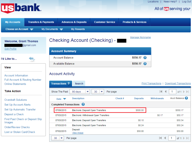 Cannot Apply for US Bank Checking Account Online with Frozen ARS/IDA ...