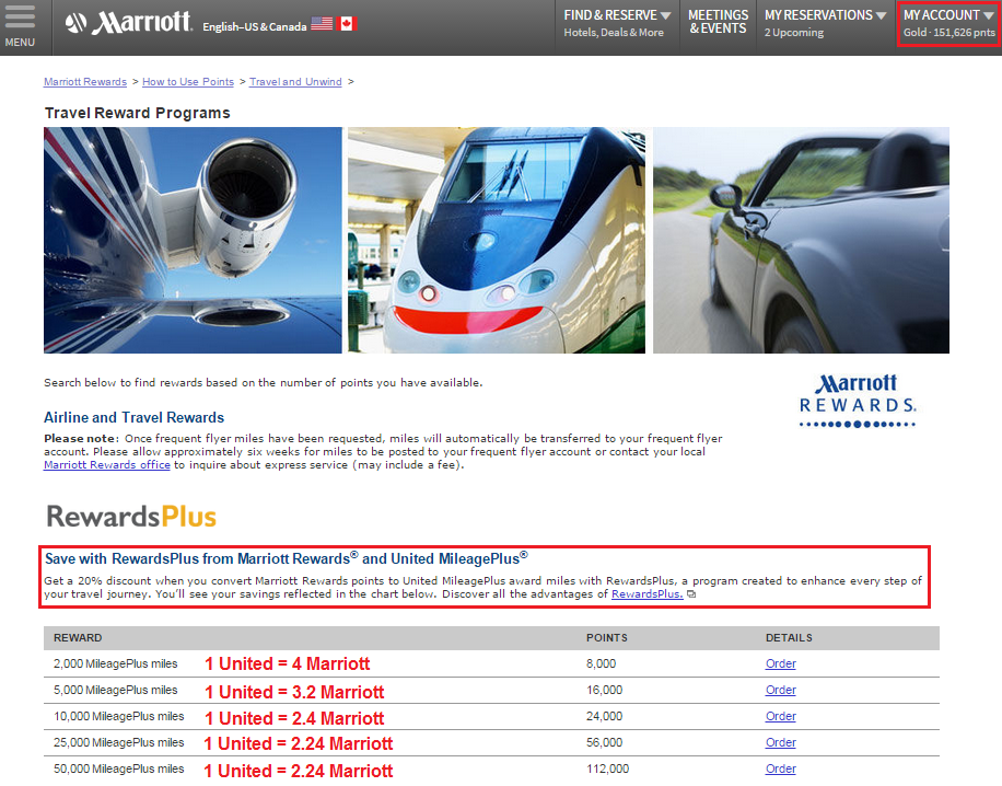 Convert Marriott Points to United Airlines Miles