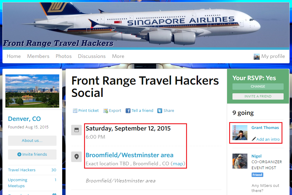 Front Range Travel Hackers Meetup Event