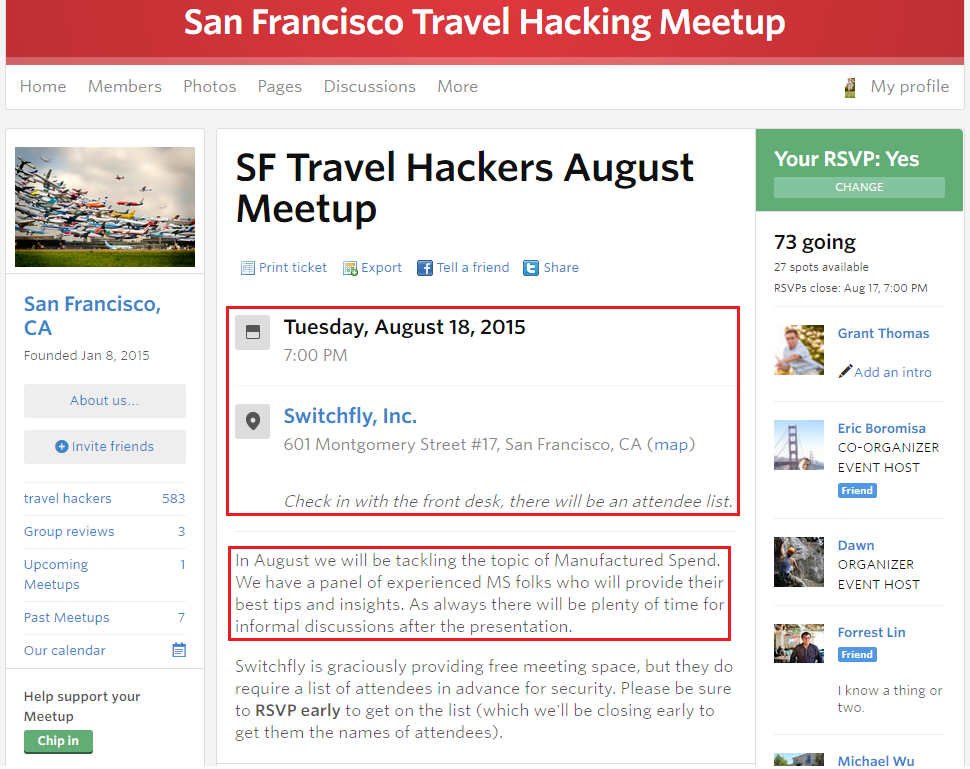 SF Travel Hackers Meetup August 18