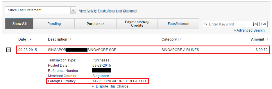 Citi Premier Singapore Taxes Fees Charge