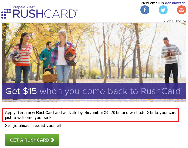 $15 Rush Card