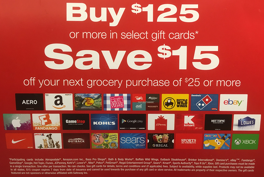 Vons Safeway Black Friday Gift Card Promo Spend 125 And Get 15 Off 25